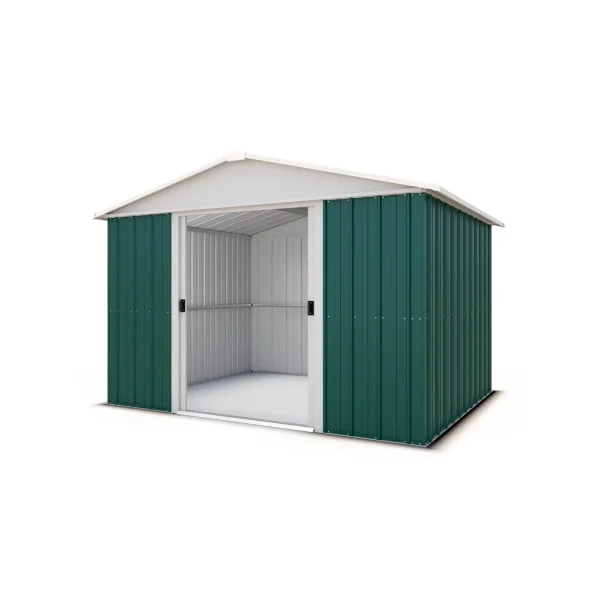 Abri jardin métal 7,18 m² + kit ancrage Abri jardin métallique rangement bois outillage de jardin