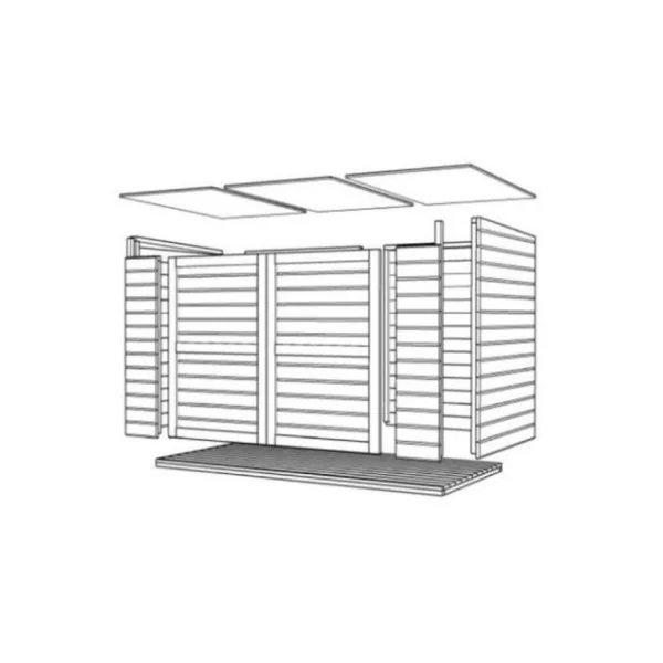 Abri Vélo Bois 2,10m² Bois Naturel 14mm + Plancher Armoire de jardin