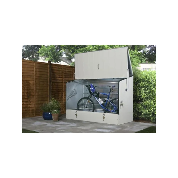 Abri Vélo Créme Rangement Vélo 1750L en Acier Galvanisé Gainé PVC