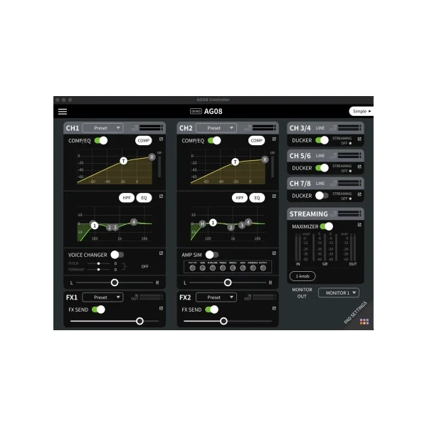 AG08 WH YAMAHA CONSOLE USB STREAMING