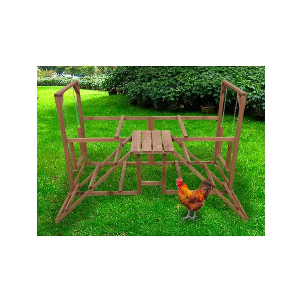 Aire de jeu poules avec 2 balançoires Perchoir poule en bois avec balançoire