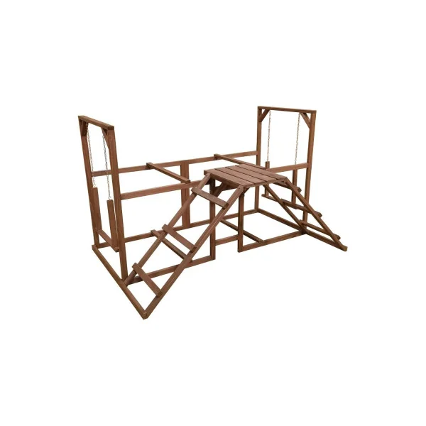 Aire de jeu poules avec 2 balançoires Perchoir poule en bois avec balançoire