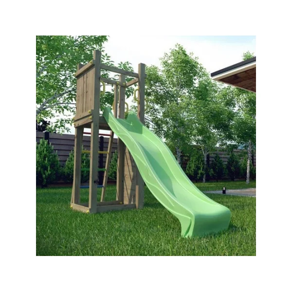 Aire de jeu pour enfant avec toboggan et mur escalade