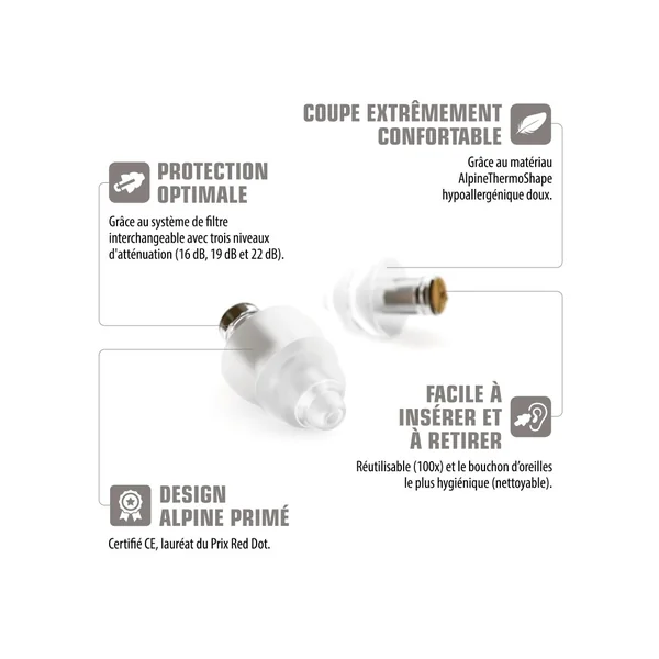 Alpine Musicsafe Pro bouchons d'oreilles transparent