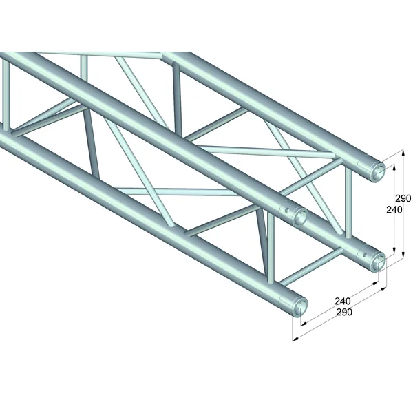 ALUTRUSS Traverse 4 voies 6082-210 QUADLOCK