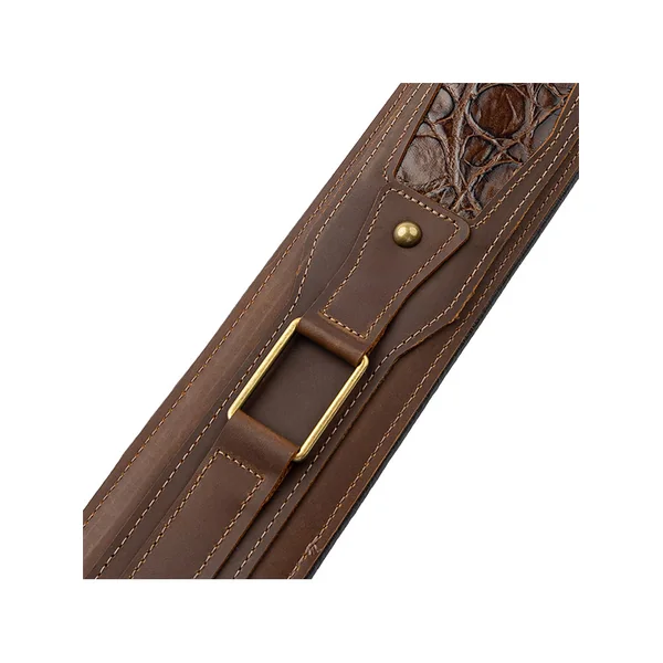 Apex - Cuir crazy horse rembourré, motif croco, 7,6 cm - Brown