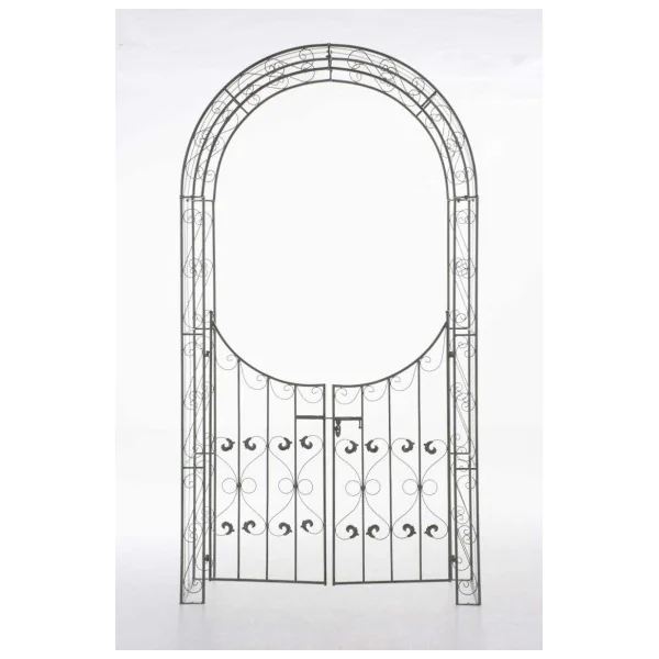 Arche jardin avec portillon en fer forgé vert antique Arche jardin métal Arche en métal Arche plantes grimpantes Arceau jardin a