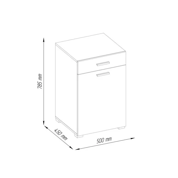 Armoire avec panier à linge intégré Chêne artisan et anthracite Armoire salle de bain linge sale Corbeille linge encastrée