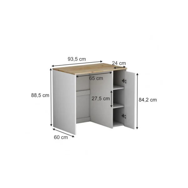 Armoire basse lave linge Armoire machine à laver Armoire salle de bain avec étagère avec rangements