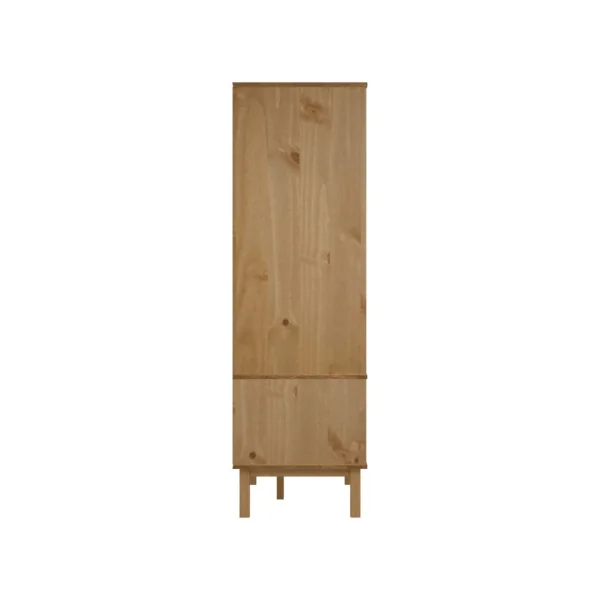 Armoire Blanche Pin Massif Dressing 2 Portes 2 Tiroirs Garde-robe Penderie Chambre