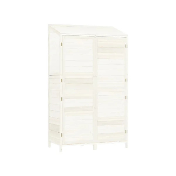 Armoire de Jardin Blanche GM en Sapin massif Armoire en bois Armoire Extérieure