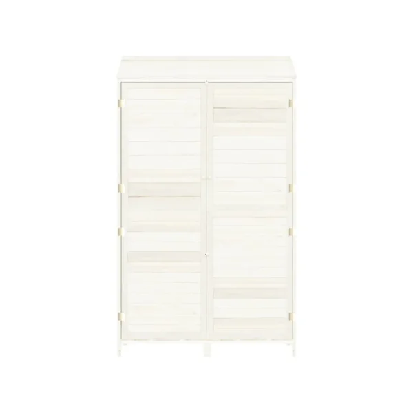 Armoire de Jardin Blanche GM en Sapin massif Armoire en bois Armoire Extérieure