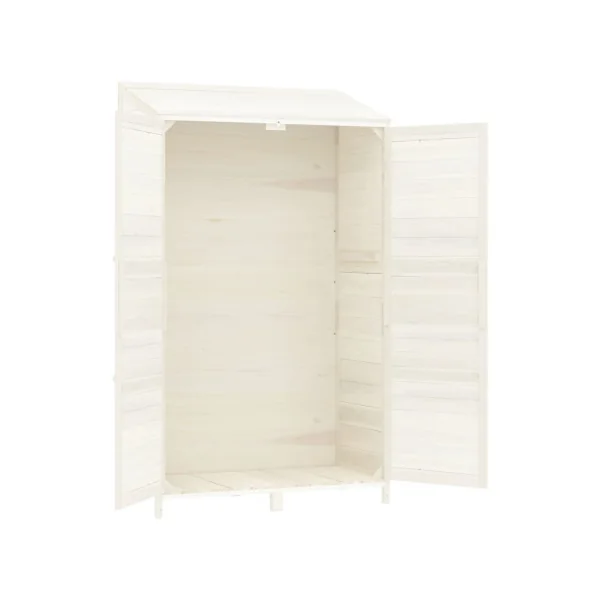 Armoire de Jardin Blanche GM en Sapin massif Armoire en bois Armoire Extérieure