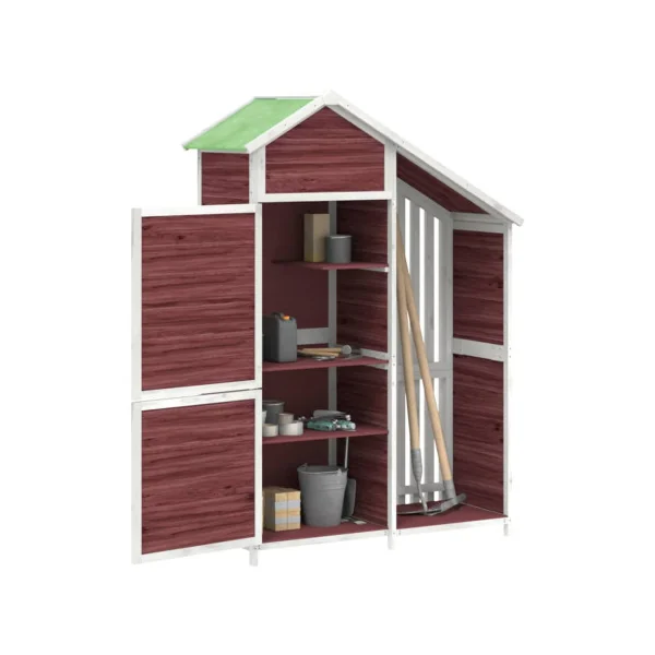 Armoire de Jardin Café + bûcher Armoire en bois Armoire extérieure en Pin Massif