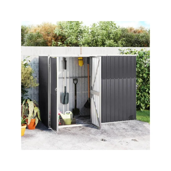 Armoire de jardin Grand modèle outillage grise anthracite galvanisée Armoire en métal Armoire extérieure