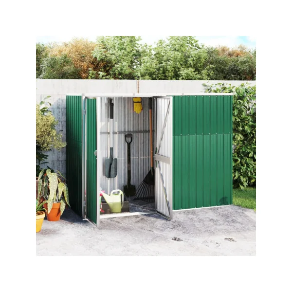 Armoire de jardin Grand modèle outillage verte galvanisée Armoire en métal Armoire extérieure
