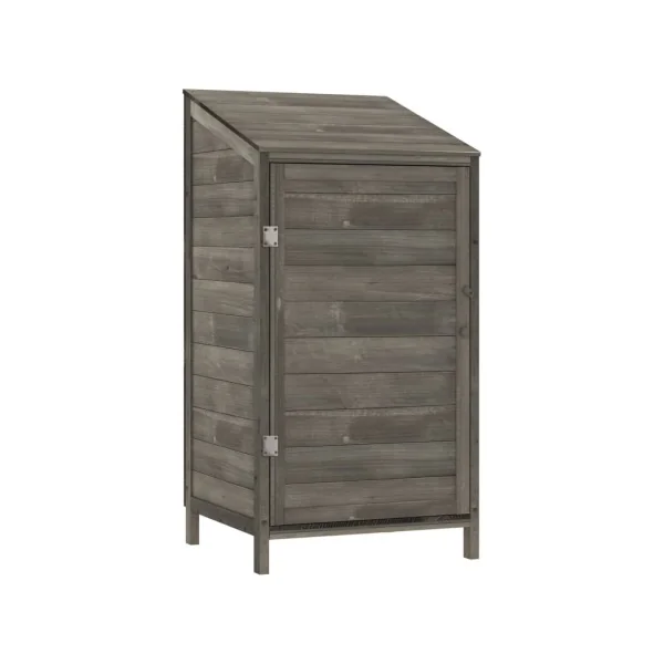 Armoire de Jardin Gris Foncé en Sapin massif Armoire en bois Armoire Extérieure
