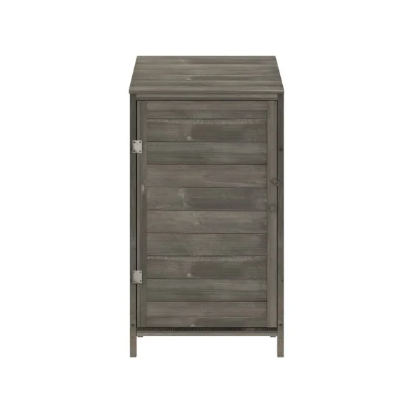 Armoire de Jardin Gris Foncé en Sapin massif Armoire en bois Armoire Extérieure