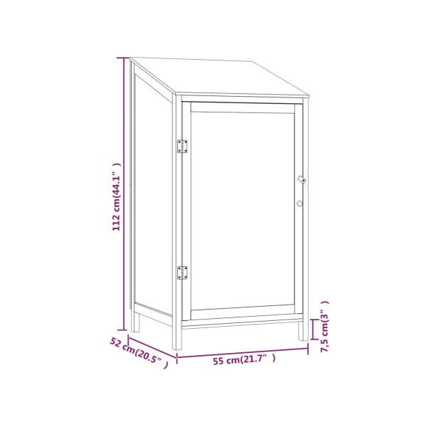 Armoire de Jardin Gris Foncé en Sapin massif Armoire en bois Armoire Extérieure