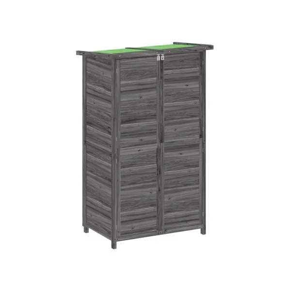 Armoire de Jardin Grise en Pin massif Armoire en bois Armoire Extérieure