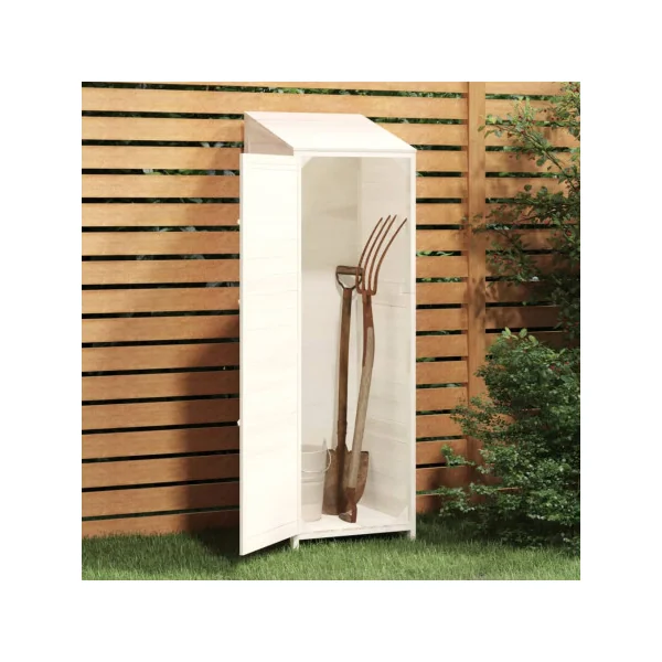Armoire de Jardin Haute Blanche en Sapin massif Armoire en bois Armoire Extérieure
