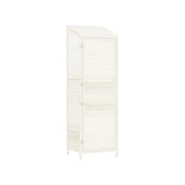 Armoire de Jardin Haute Blanche en Sapin massif Armoire en bois Armoire Extérieure