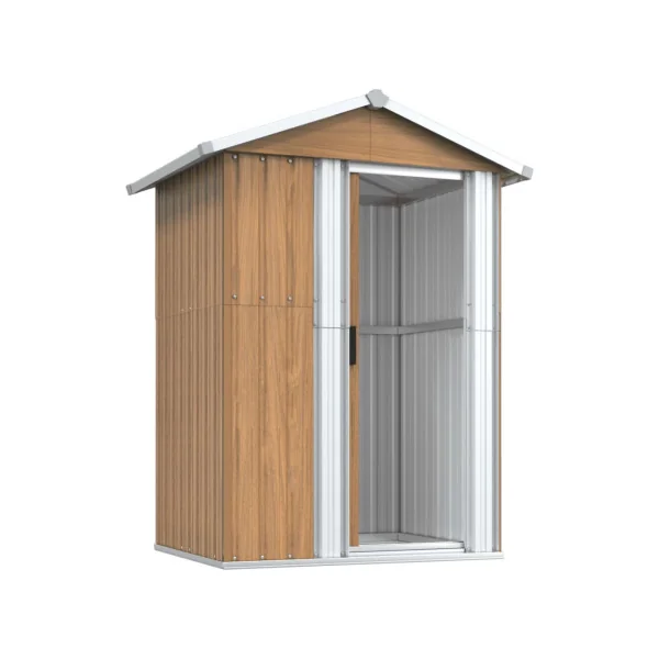 Armoire de Jardin Imitation bois Galvanisée Petit Abri de Jardin 1,22m² Abri jardin métallique