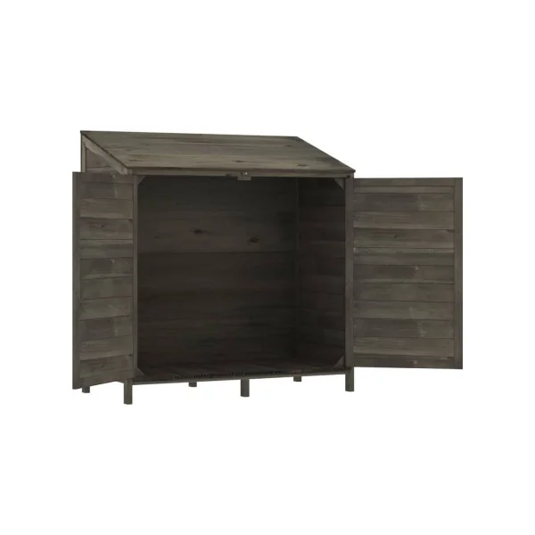 Armoire de Jardin Large Gris Foncé en Sapin massif Armoire en bois Armoire Extérieure