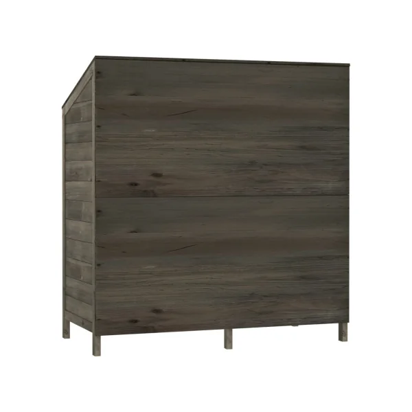 Armoire de Jardin Large Gris Foncé en Sapin massif Armoire en bois Armoire Extérieure