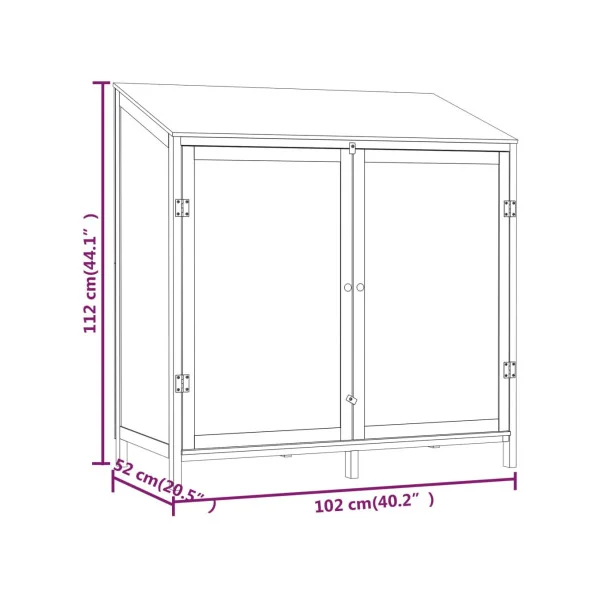 Armoire de Jardin Large Gris Foncé en Sapin massif Armoire en bois Armoire Extérieure