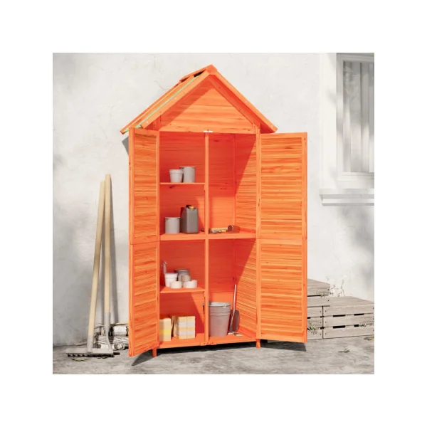 Armoire de Jardin Marron Pin massif Armoire en bois Armoire Extérieure