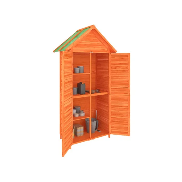 Armoire de Jardin Marron Pin massif Armoire en bois Armoire Extérieure