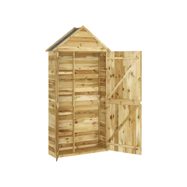 Armoire de Jardin Pin massif Abri Outils Armoire en bois Armoire Extérieure