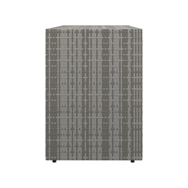 Armoire de Rangement Basse Résine Tressée Grise Armoire de Jardin Longueur 100 cm