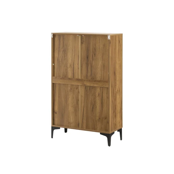 Armoire de Salon vitrine Chêne avec 2 Portes 1 Tiroir Meuble Vitrine 2 étagères