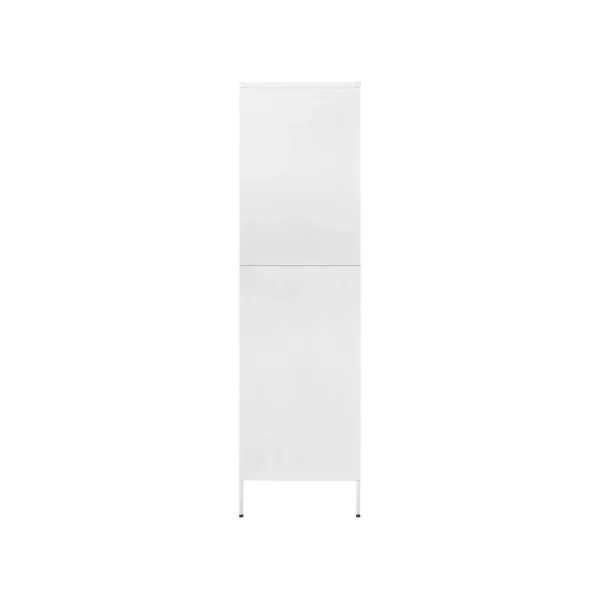 Armoire en Métal Blanc Penderie avec Etagères Garde Robe en Acier Moderne