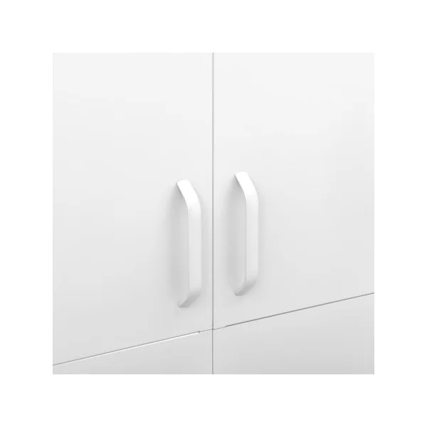 Armoire en Métal Blanc Penderie avec Etagères Garde Robe en Acier Moderne