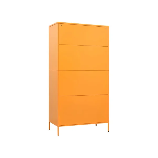 Armoire en Métal Moutarde Penderie avec Etagères Garde Robe en Acier Moderne