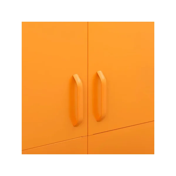 Armoire en Métal Moutarde Penderie avec Etagères Garde Robe en Acier Moderne