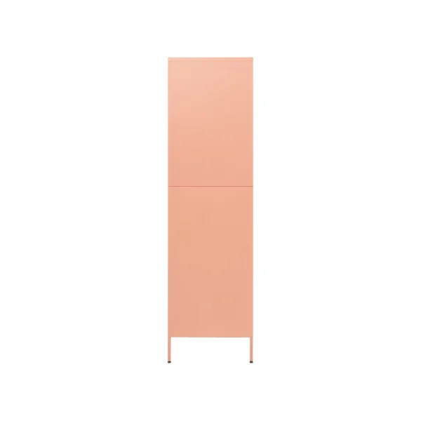 Armoire en Métal Rose Penderie avec Etagères Garde Robe en Acier Moderne