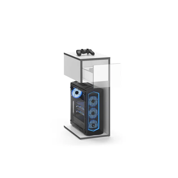 Armoire gaming blanc et gris bureau de jeu bureau gamer bureau informatique