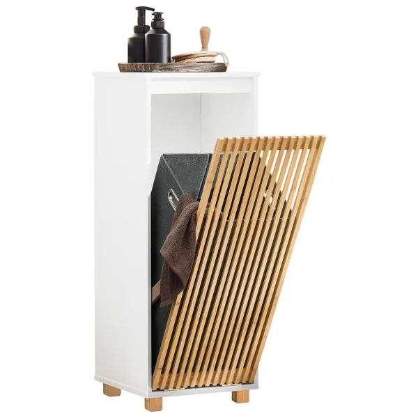 Armoire à Linge de Salle de Bain avec Panier à Linge Armoire de rangement