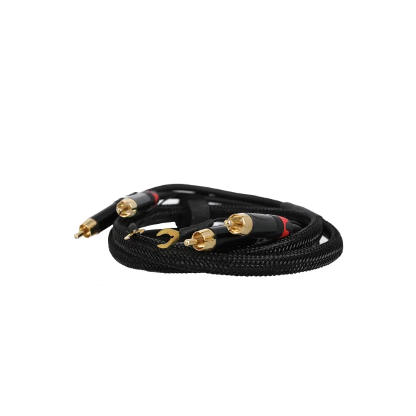 AUDIOCAB 4044 Power Studio - Câble RCA avec masse pour platine vinyle longueur 1.5m