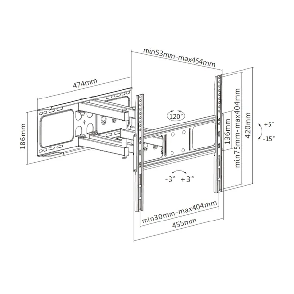 Audizio FMB60 Support Mural TV Réglable