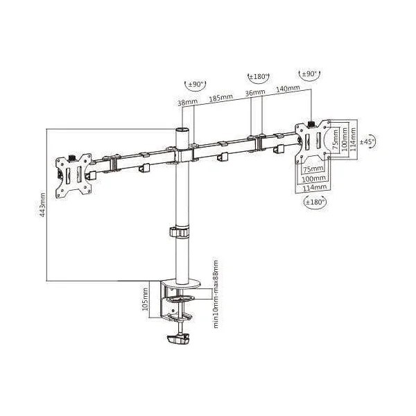 Audizio MAD20 Double Bras de Moniteur