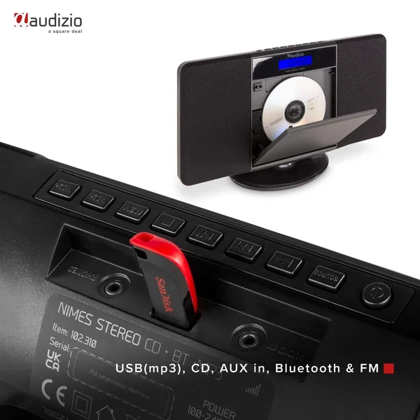 Audizio Nimes Radio Bluetooth Stéréo 50W - Noir