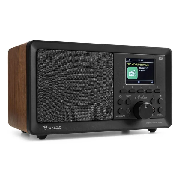 Audizio Padova Radio Réveil DAB+ avec Bluetooth - Bois