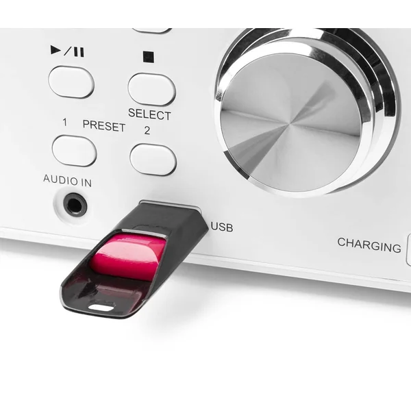 Audizio Prato Radio DAB+ et Lecteur CD avec Technologie sans Fil Bluetooth - Blanc