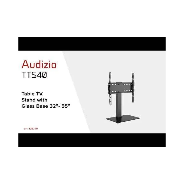 Audizio TTTS40 Pied TV Réglable Base en Verre trempé