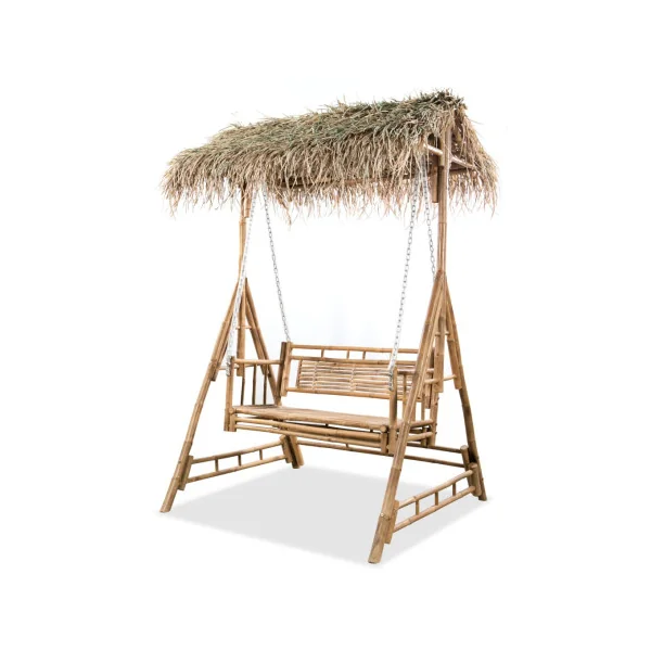 Balancelle de jardin en bambou Balancelle extérieure Banc balancelle suspendue en bambou